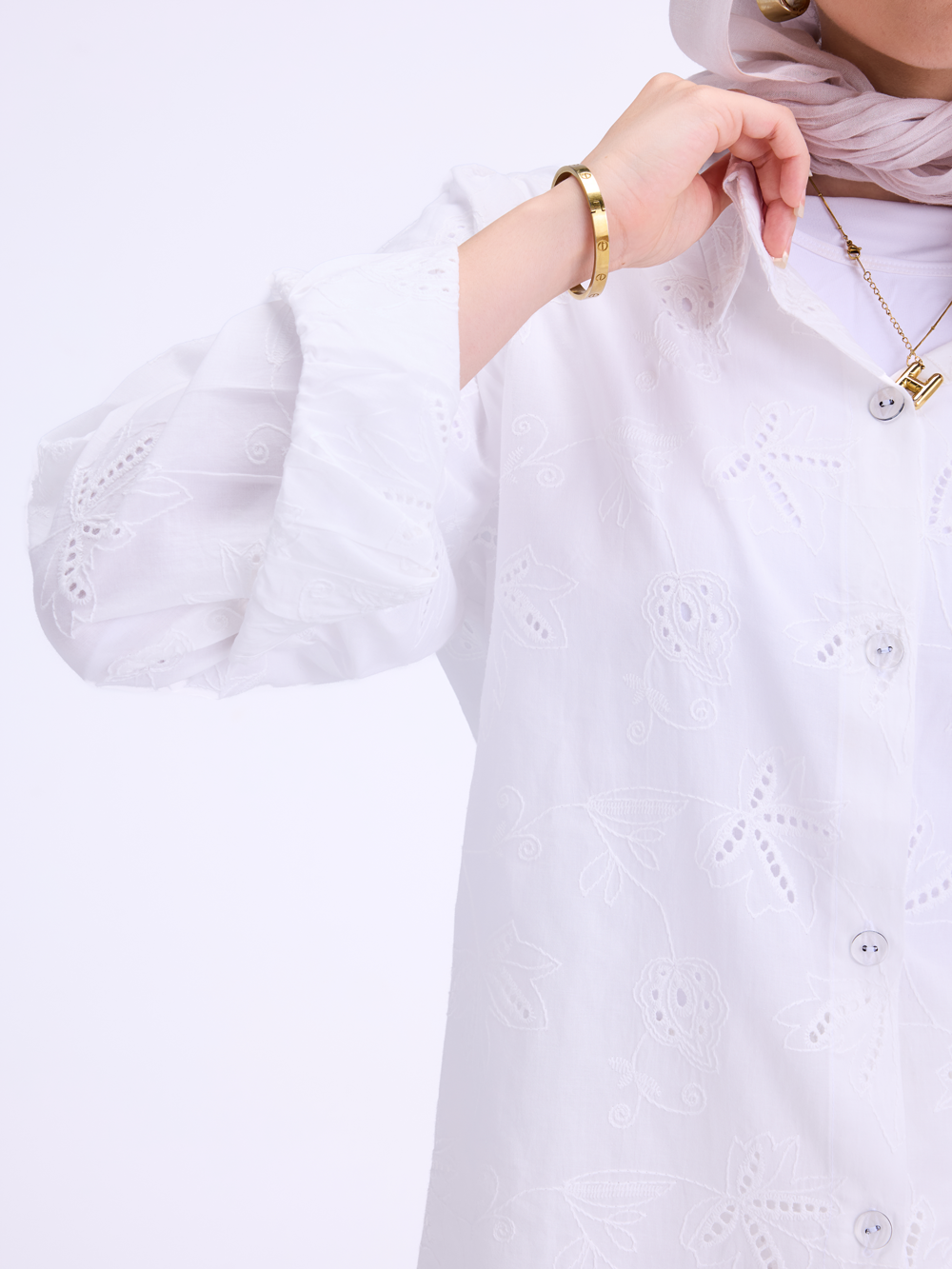 Embroidered White Set